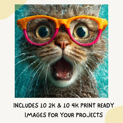 Portrait of a surprised fox in playful commercial style, Midjourney-generated art with water splash effects on a turquoise background
