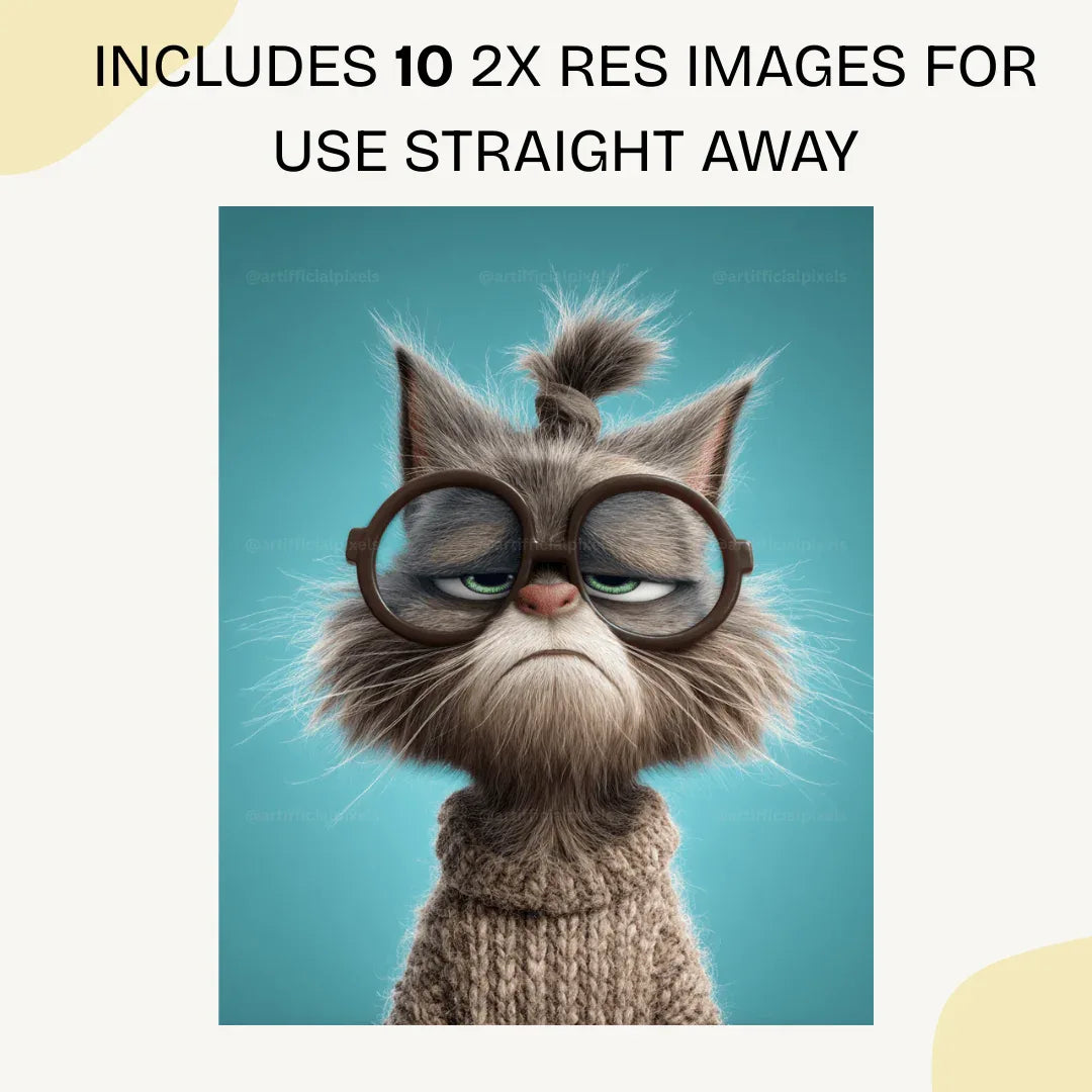 Midjourney Prompt for Creating Fed Up Pixar Style Animal Portraits - CITTRA Collective