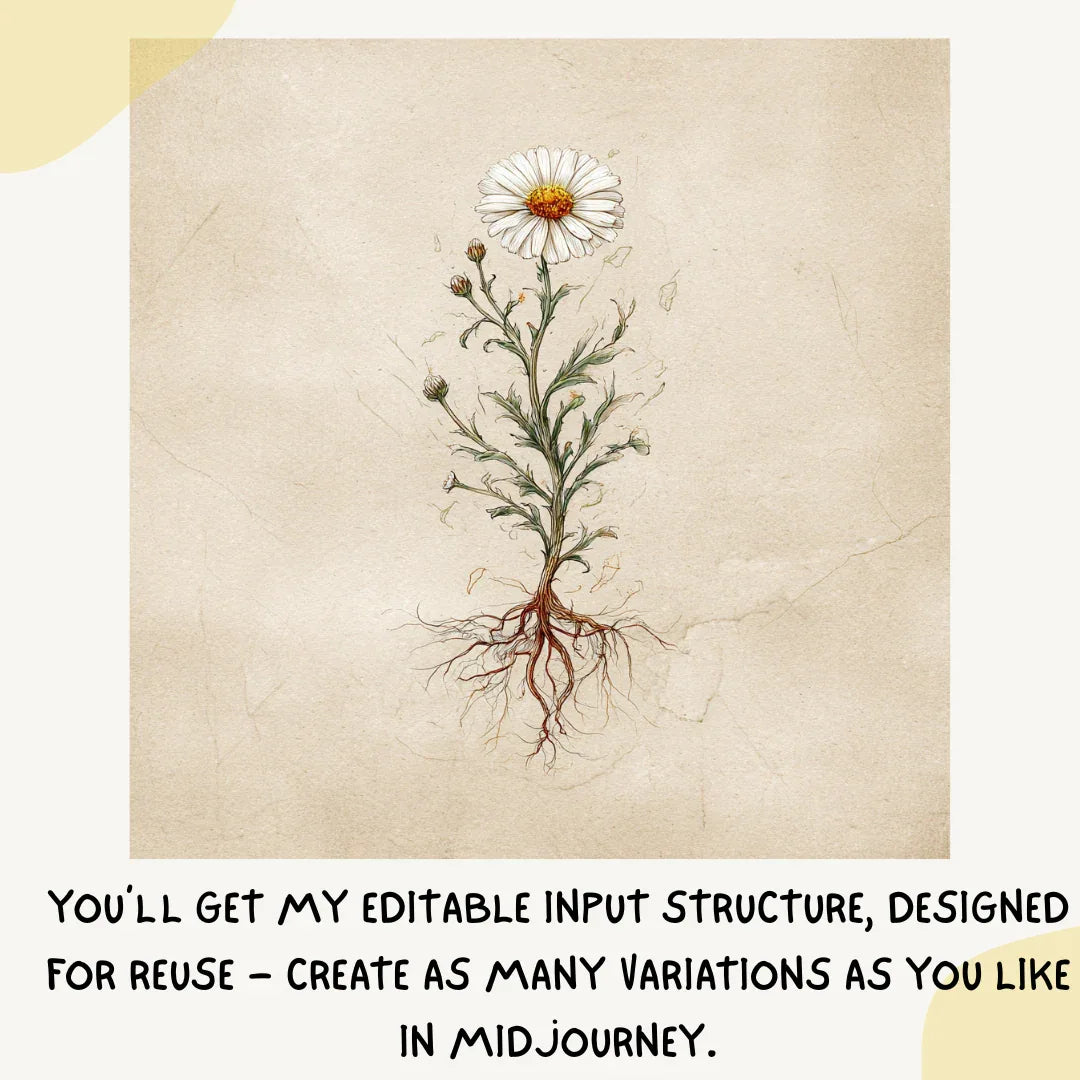 Editable Midjourney Prompt for Minimalist Botanical Ink Illustrations - CITTRA Collective