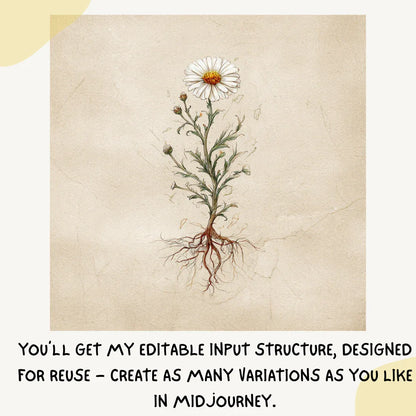 Editable Midjourney Prompt for Minimalist Botanical Ink Illustrations - CITTRA Collective