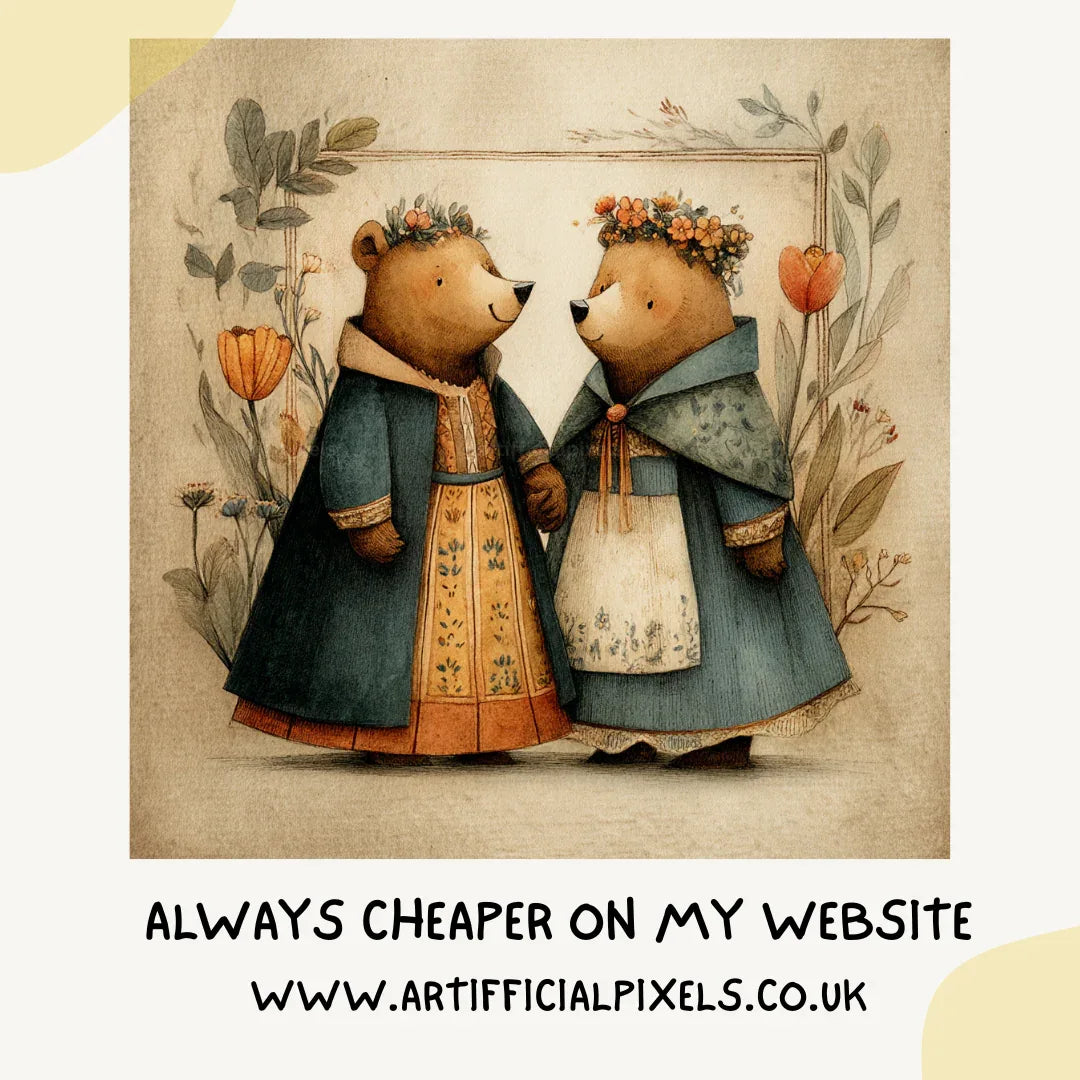 Vintage Folk Watercolour Animals AI Art Prompt for Midjourney AI Image Generator - CITTRA Collective