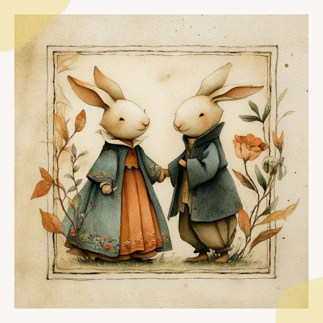 Vintage Folk Watercolour Animals AI Art Prompt for Midjourney AI Image Generator - CITTRA Collective