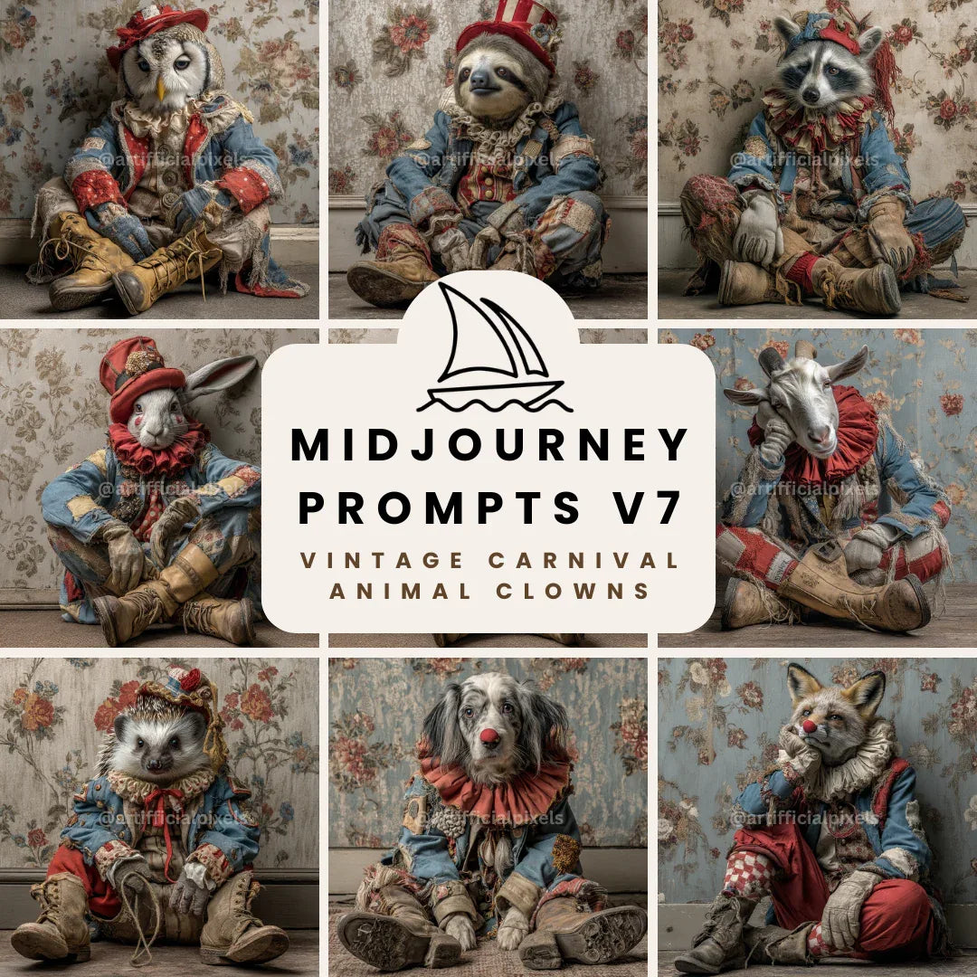 Surreal Gritty Circus Animal Prompt for Midjourney AI Image Generator - CITTRA Collective