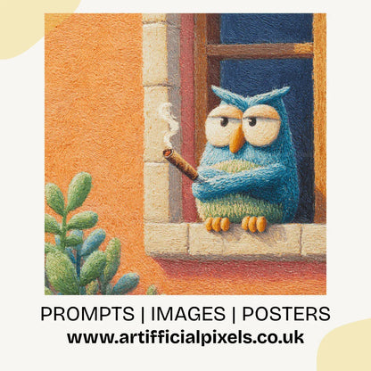 Midjourney Prompt for Cartoon Animals Smoking in Crayon Art Style - CITTRA Collective