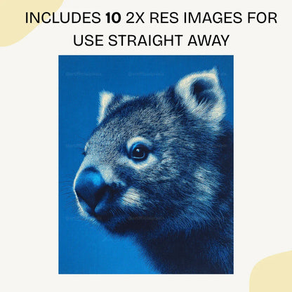 Midjourney Prompt for Blue Monochrome Animal Pointillism Posters - CITTRA Collective